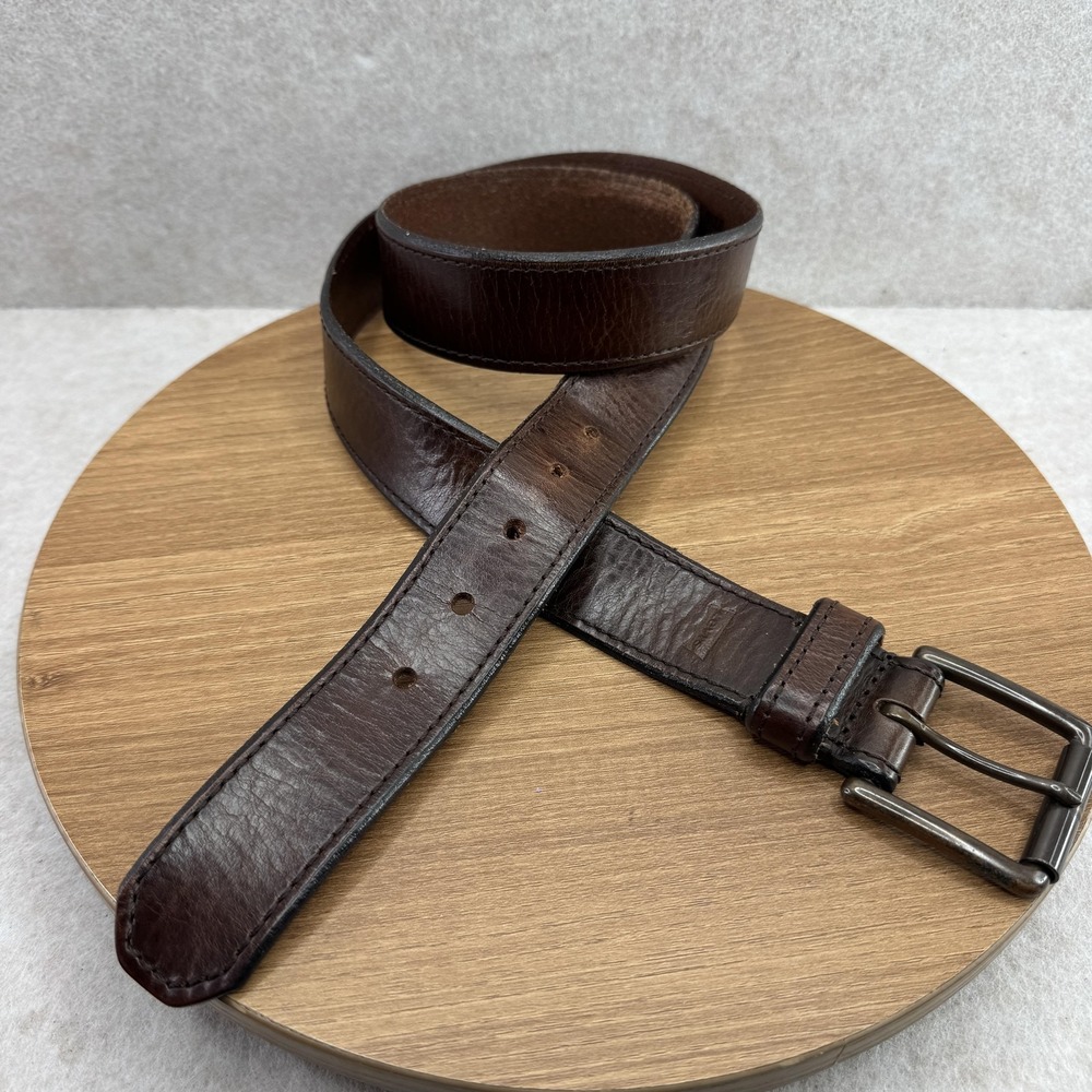 Levi's Belt Mens Pants Size 36 Brown Genuine Leather Belt Buckle Logo Adjustable